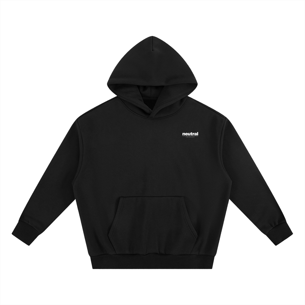 Neutral Plain Boxy Fleece Hoodie