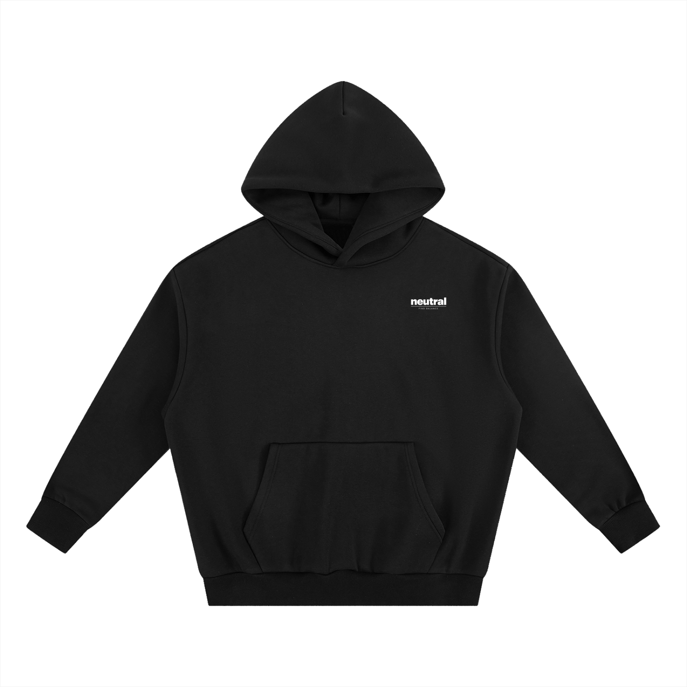 Neutral Plain Boxy Fleece Hoodie