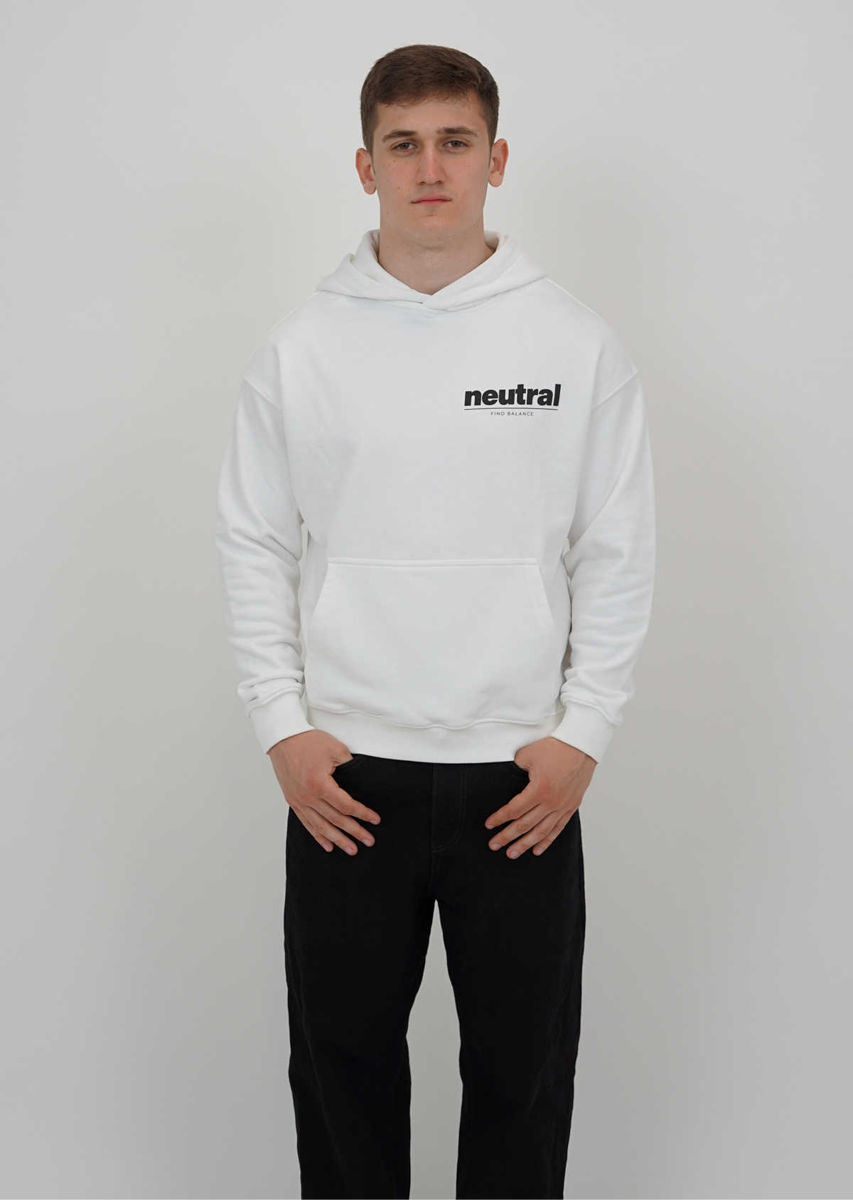 Neutral Boxy Fleece Hoodie