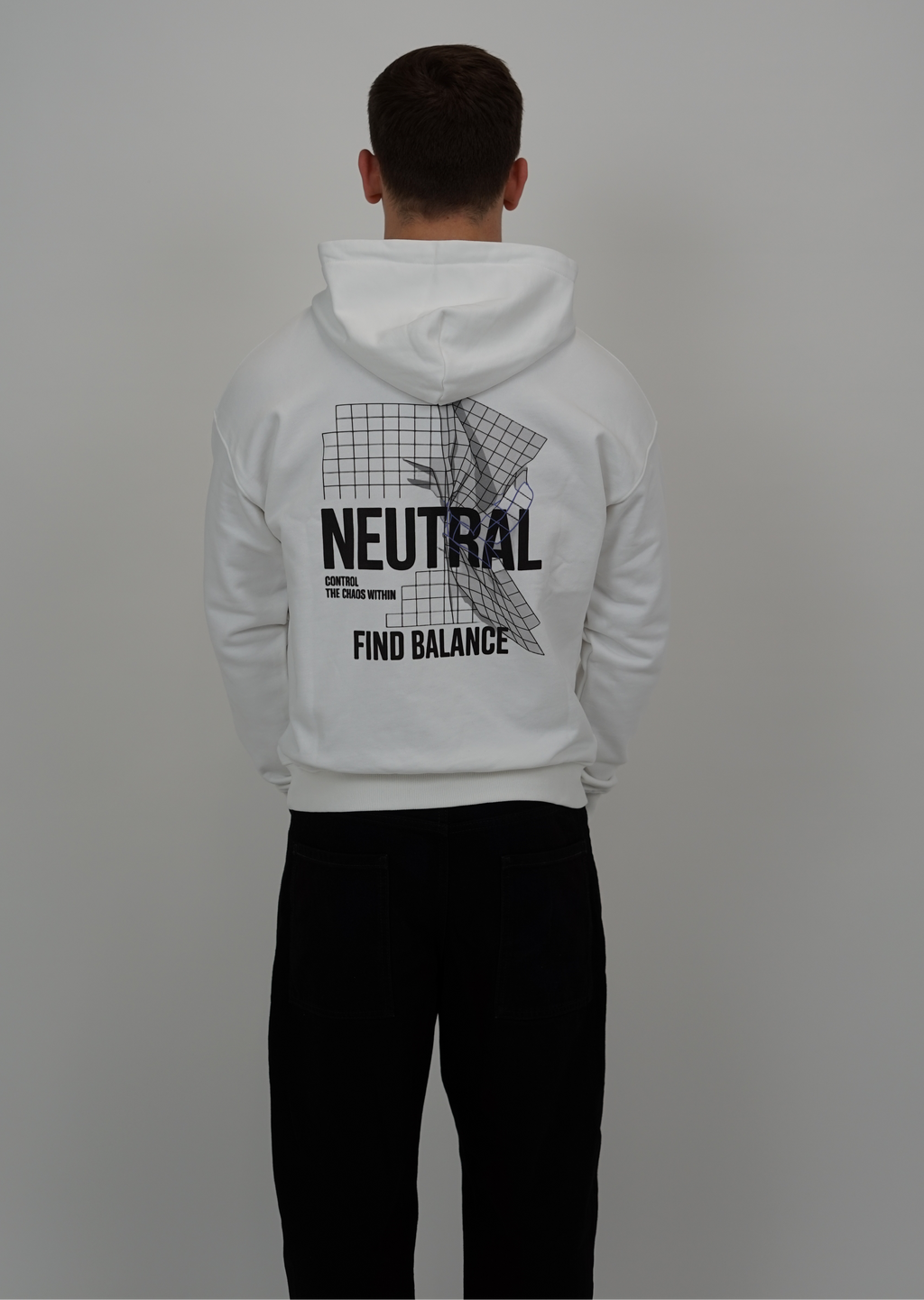 Grid Boxy Fleece Hoodie