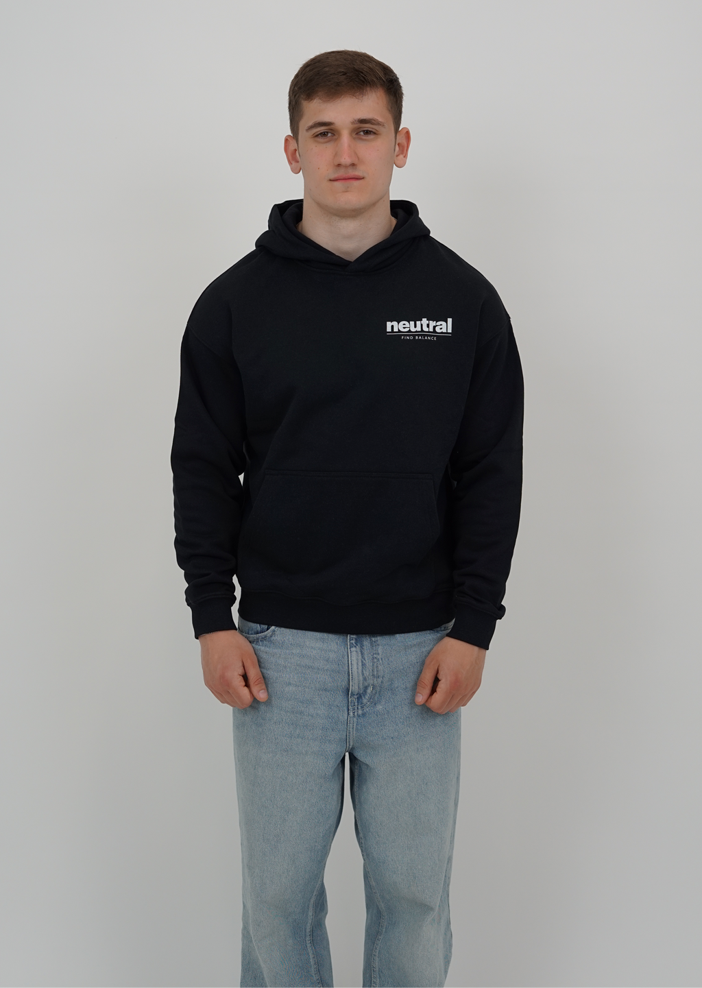 Neutral Boxy Fleece Hoodie