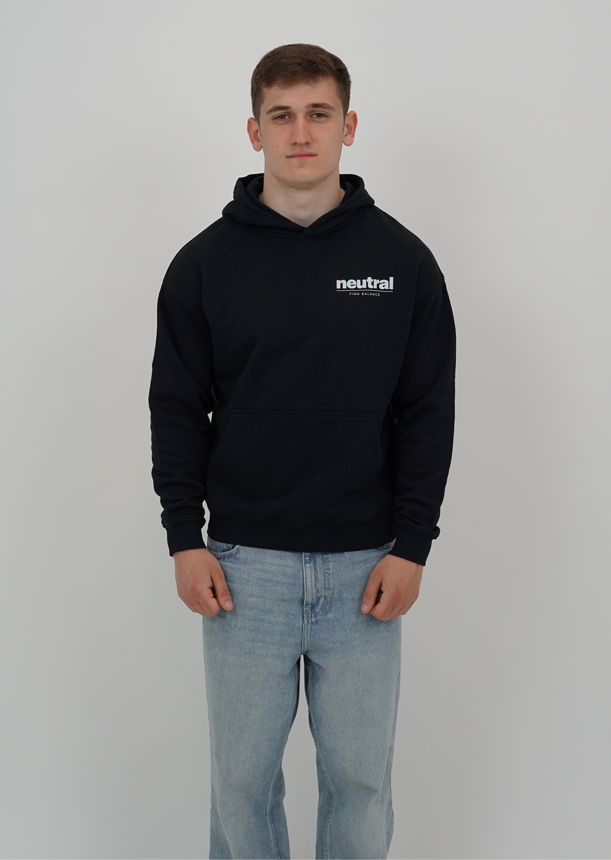 Neutral Boxy Fleece Hoodie