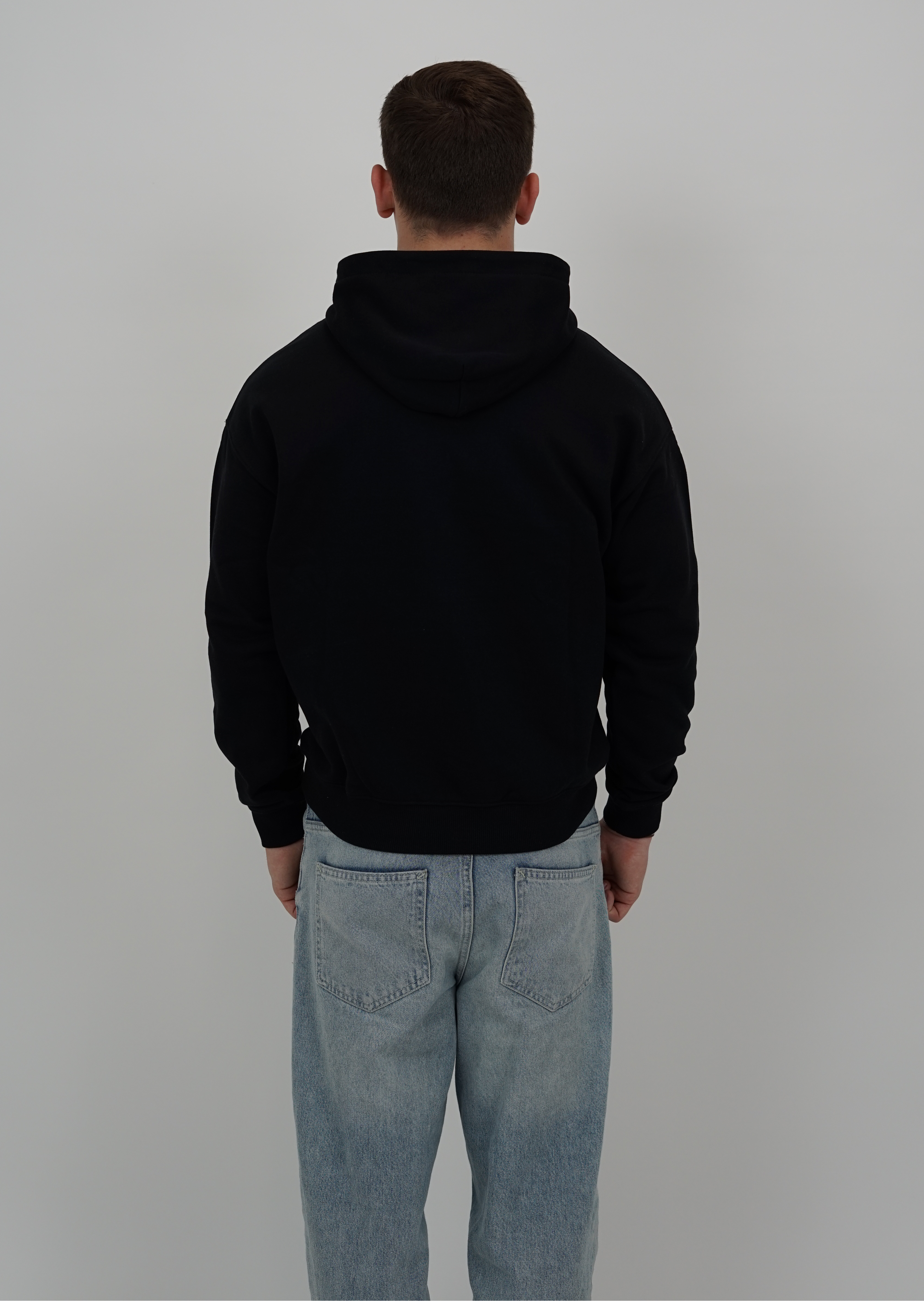 Neutral Plain Boxy Fleece Hoodie